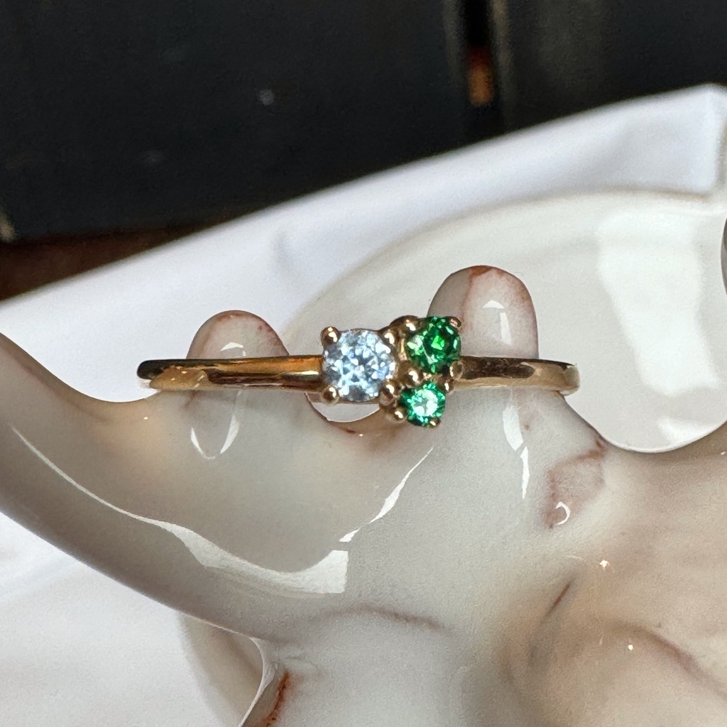 10kyg 3 Stone Cluster Ring 10k Nwot